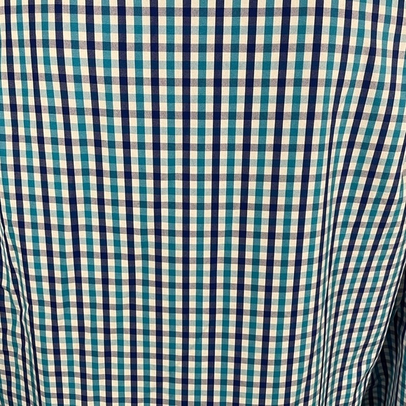 J. Crew Thompson Shirtings Collection Teal Blue White Plaid Button Down Size L - Picture 4 of 7